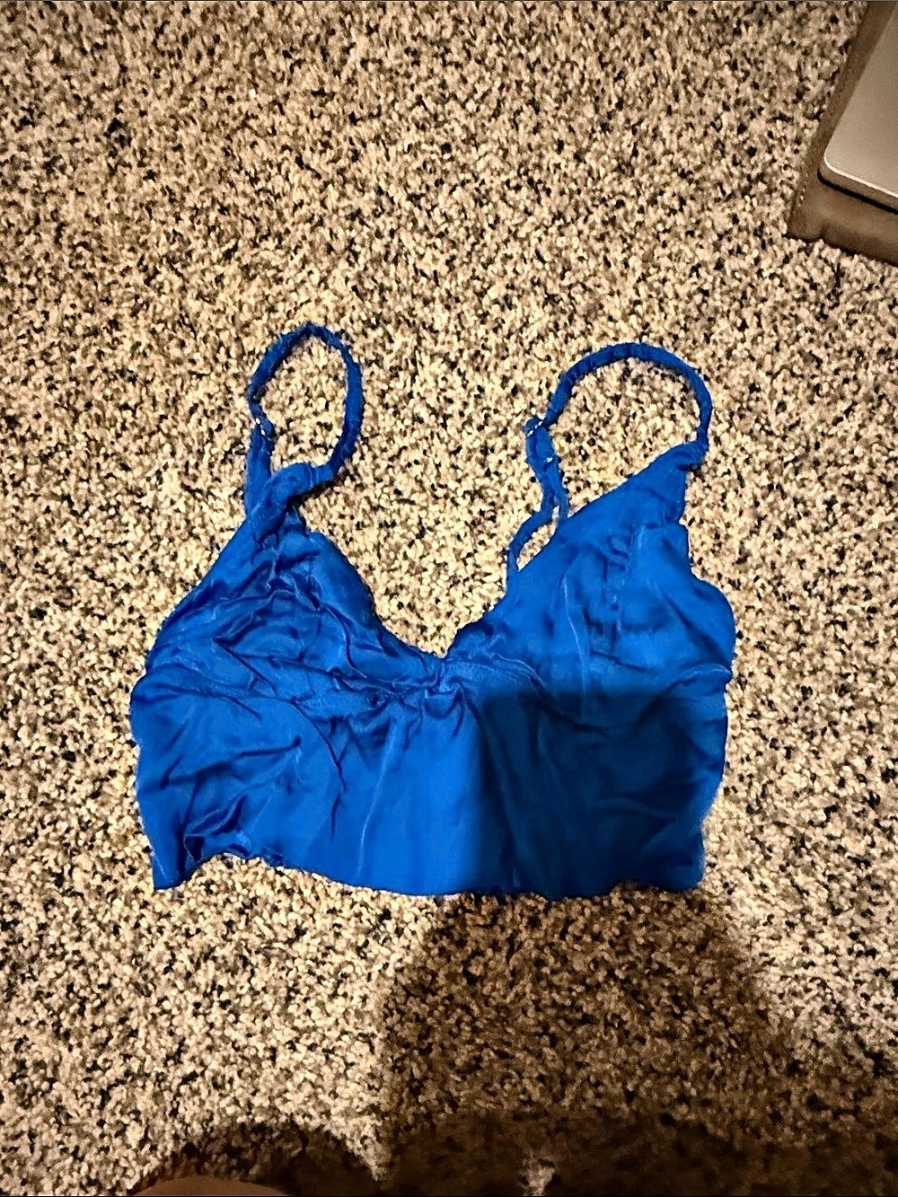 aerie Blue Crop Top Size Small